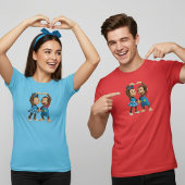 ハートハンドモンキー - Sweet Mimo & Zina Tシャツ