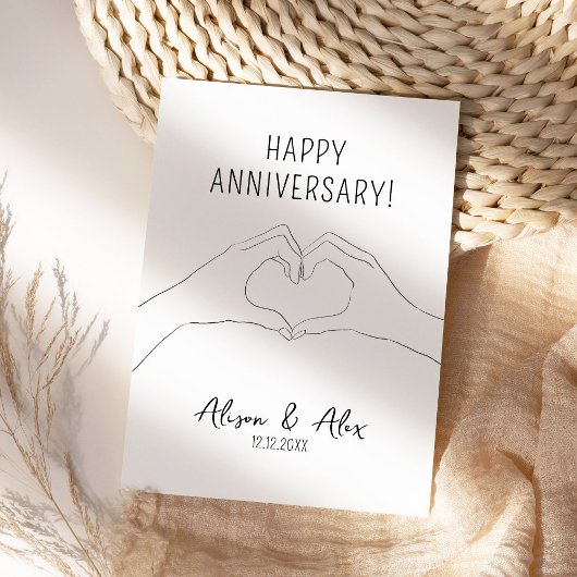ハートハンド 結婚記念日おめでとう カード