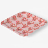 ハートハートバレンタインパーティー ペーパープレート (傾斜あり)