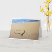 ハートハートビーチサンドトロピカルパラダイスデスティニー カード (黄色い花)