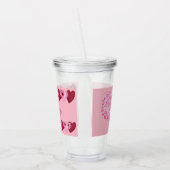 ハートハート名&モノグラム –  アクリルタンブラー (左)