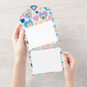 ハートハート。 オールインワン招待状 (貼ってはがせる)