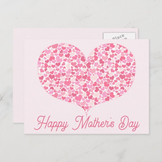 ハートハート |ハッピーマザーの日はがき ポストカード (正面/裏面)
