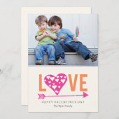 ハートハートA7 Valentines Dayフォトカード – PINK シーズンカード (正面/裏面)