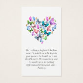 ハートバタフライメモリアル祈りの言葉カード (裏面)