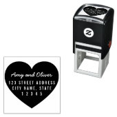 ハートバックグラウンドカップル名差出人住所 セルフインキングスタンプ (インサイチュ)