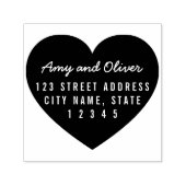 ハートバックグラウンドカップル名差出人住所 セルフインキングスタンプ (デザイン)