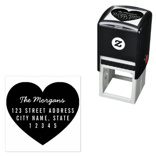 ハートバックグラウンドファミリホームアドレス セルフインキングスタンプ (インサイチュ)