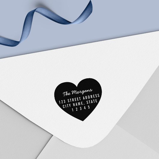 ハートバックグラウンドファミリホームアドレス セルフインキングスタンプ