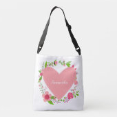 ハートバッグ内の名前カスタム クロスボディバッグ (裏面)