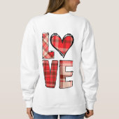 ハートバッファロープレイドラブタイポグラフィ スウェットシャツ (裏面)