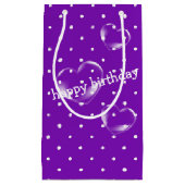 ハートバブル紫水玉模様 スモールペーパーバッグ (正面)