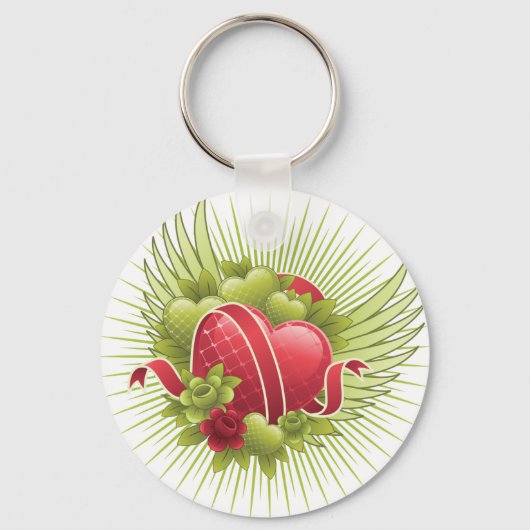 ハートバラと翼 キーホルダー (正面)