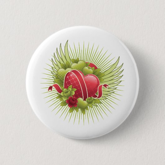 ハートバラと翼 缶バッジ (正面)