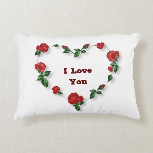 ハートバラバレンタインデントピロー アクセントクッション (正面)