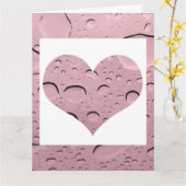 ハートバラ金ゴールドピンク水滴抽象芸術かわいい カード (黄色い花)