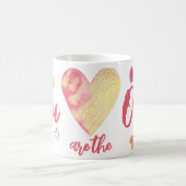 ハートバラ金ゴールド「お客様はONE」 コーヒーマグカップ (中央)