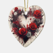 ハートバラ セラミックオーナメント (左)