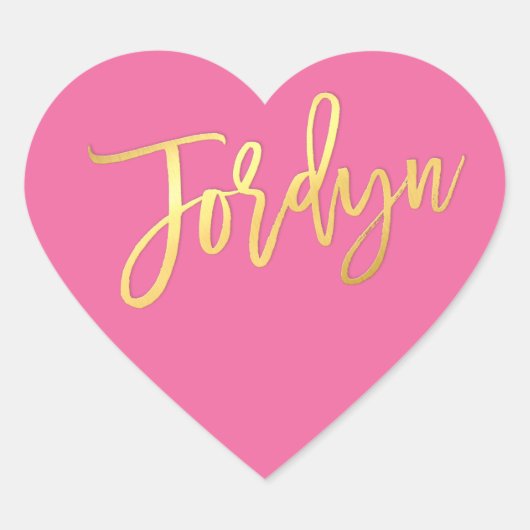 ハートバルミツワーターコイズ金ゴールドスクリプトJORDYN ハートシール (正面)