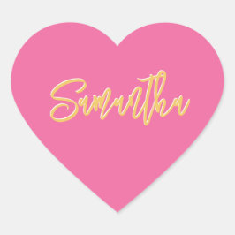 ハートバルミツワーモダンピかわいらしンク金ゴールドスクリプト ハートシール