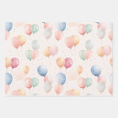 ハートバルーズカップケーキ包装紙セット3 ラッピングペーパーシート (正面2)