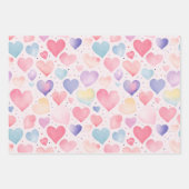 ハートバルーズカップケーキ包装紙セット3 ラッピングペーパーシート (正面)