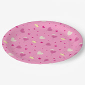 ハートバルーンとクラウン。 ペーパープレート (アングル)