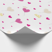 ハートバルーンとクラウン。 ラッピングペーパー (角)