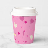 ハートバルーンとクラウン。 紙コップ (右)