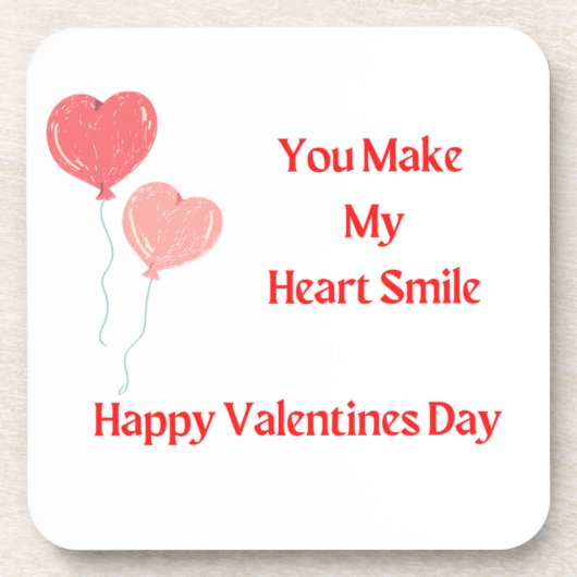 ハートバルーンを使用して私のハートスマイルを コースター (正面)