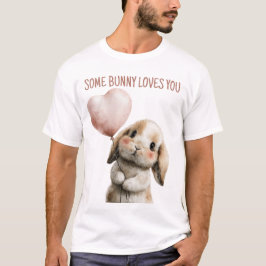 ハートバルーンを持つあなたを愛するうさぎ Tシャツ