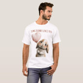 ハートバルーンを持つあなたを愛するうさぎ Tシャツ (正面フル)