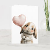 ハートバルーンを持つSome Bunny Loves You カード (裏面)