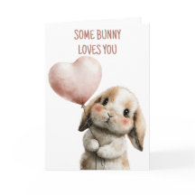ハートバルーンを持つSome Bunny Loves You