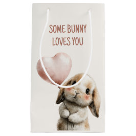 ハートバルーンを持つSome Bunny Loves You スモールペーパーバッグ