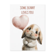 ハートバルーンを持つSome Bunny Loves You