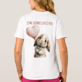 ハートバルーンを持つSome Bunny Loves You Tシャツ (裏面)
