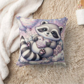 ハートバルーンクッキーラクーンバレンタイン クッション (ブランケット)