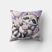 ハートバルーンクッキーラクーンバレンタイン クッション (裏面)