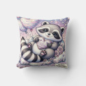 ハートバルーンクッキーラクーンバレンタイン クッション (正面)