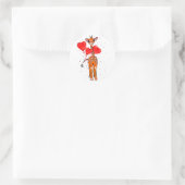 ハートバルーン付きかわいいバレンタイン ラウンドシール (バッグ)