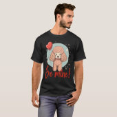ハートバルーン手袋を備えた犬 Tシャツ (正面フル)