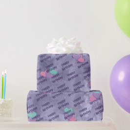 ハートバルーン誕生日包装紙 ラッピングペーパー
