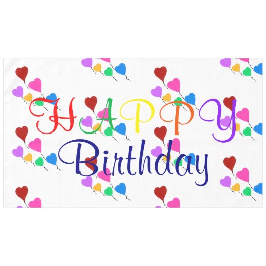ハートバルーン誕生日 テーブルクロス (正面(横))