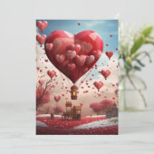 ハートバルーン: お伝えすると - バレンタインカード シーズンカード (スタンド正面)