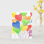 ハートバルーン - メッセージカード カード (黄色い花)