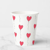 ハートバルーン 紙コップ (正面)