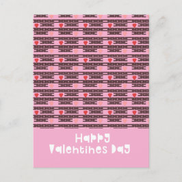 ハートバレンタインのパターンはがき ポストカード