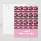 ハートバレンタインのパターンはがき ポストカード (正面/裏面)