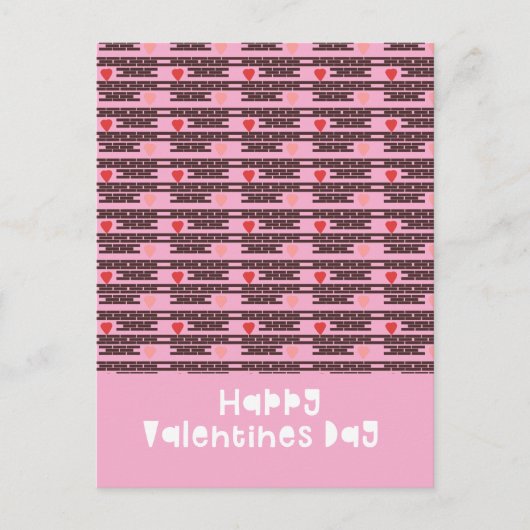 ハートバレンタインのパターンはがき ポストカード (正面)